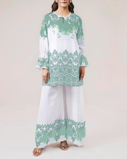 Nova Green - Printed Shirt and Palazzo 24KD