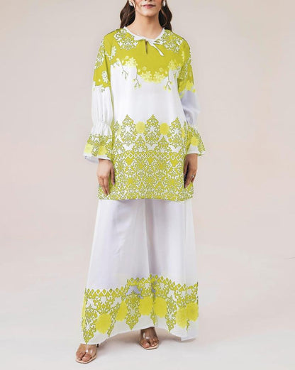 Nova Yellow - Printed Shirt and Palazzo 26KD