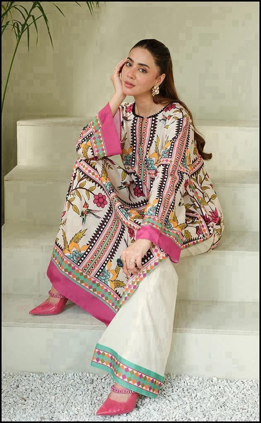 Chic Multicolor Digital Printed Suit Set with Dupatta 435STCE