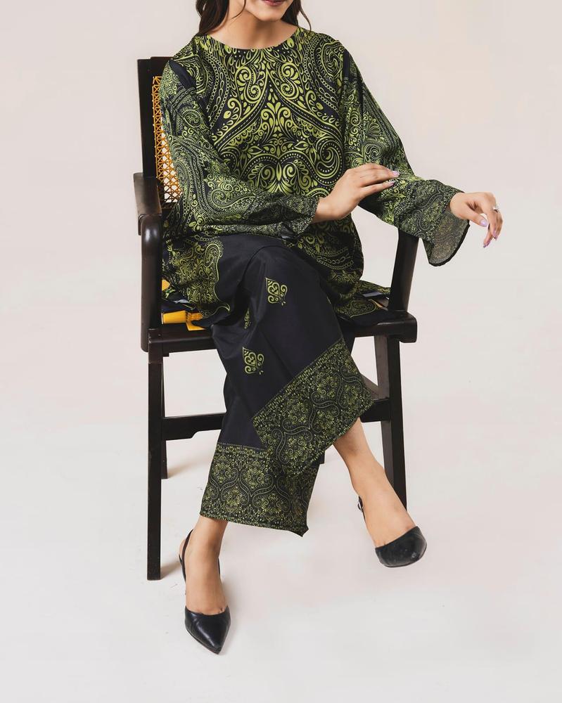 Muse Green- Printed Shirt & Trouser 55KD