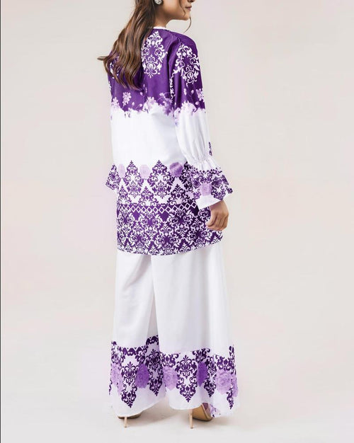 Nova Purple - Printed Shirt and Palazzo 25KD