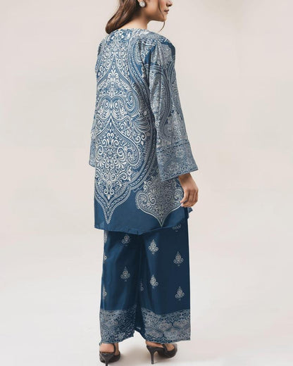 Muse Blue- Printed Shirt & Trouser 56KD