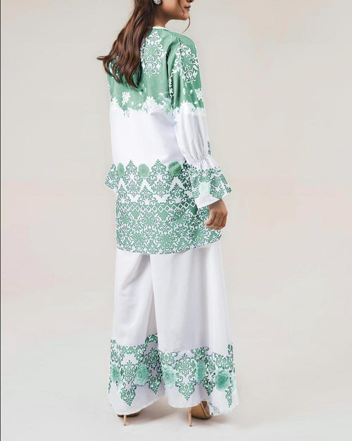 Nova Green - Printed Shirt and Palazzo 24KD