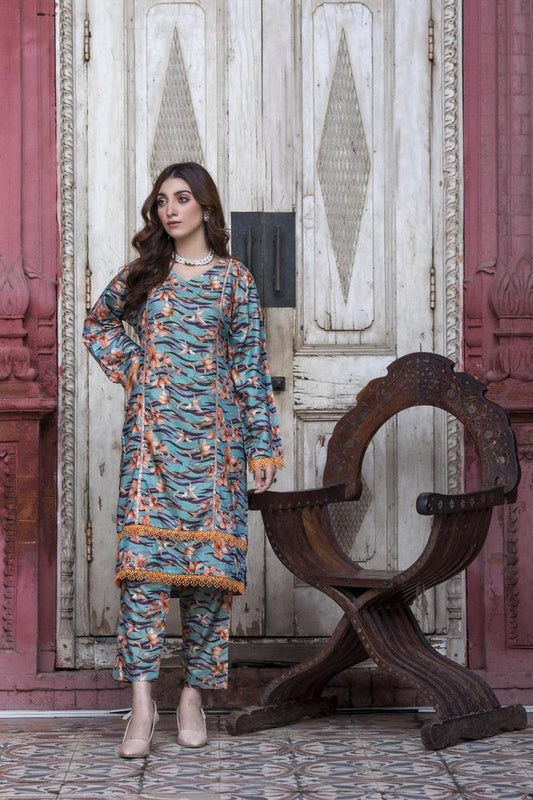 Premium Shamery Printed 2Pcs Unstitched Suit 110WS