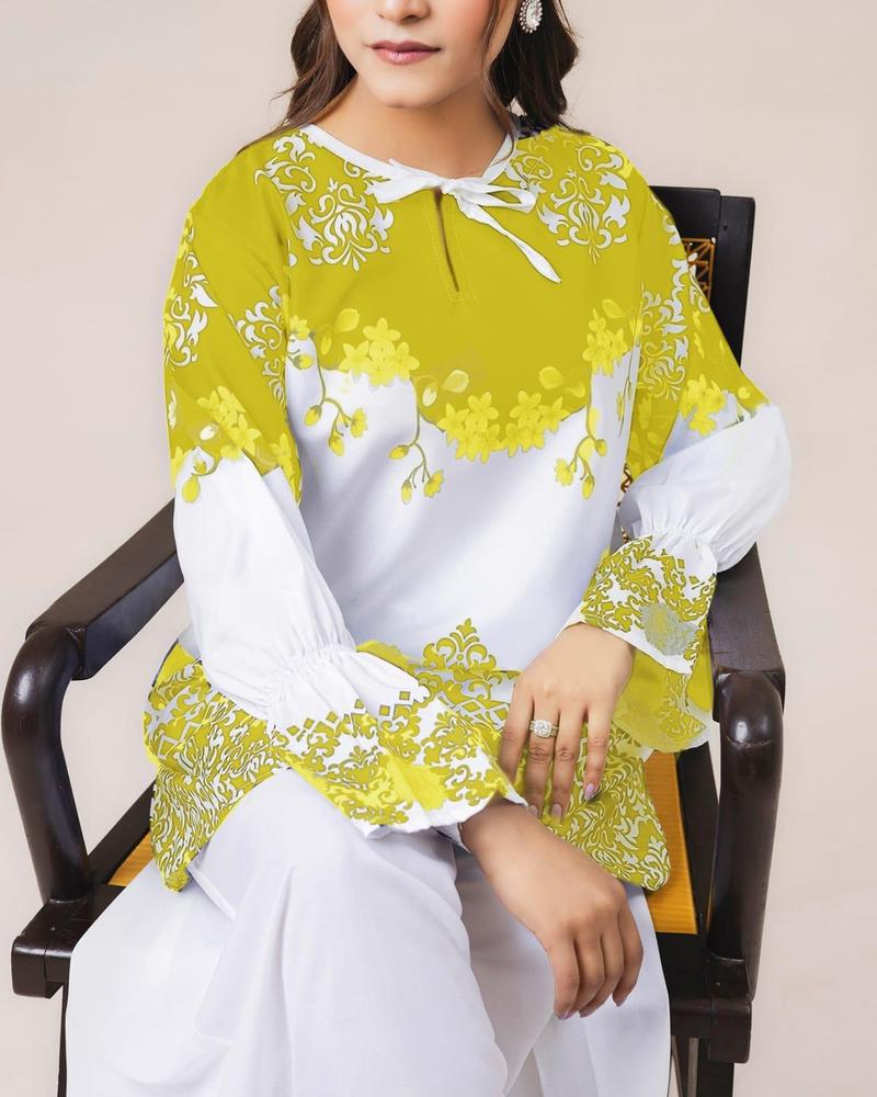 Nova Yellow - Printed Shirt and Palazzo 26KD