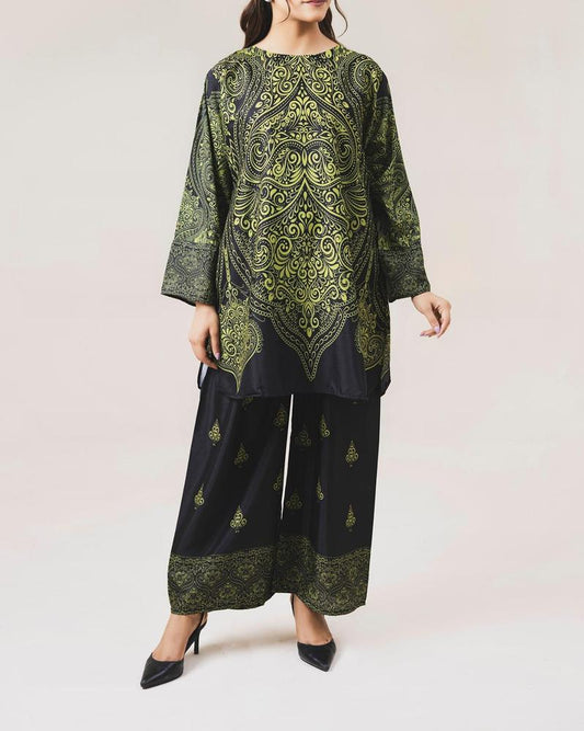 Muse Green- Printed Shirt & Trouser 55KD