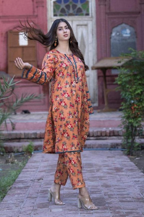 Premium Shamery Printed 2Pcs Unstitched Suit 114WS