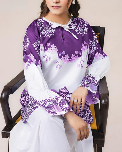 Nova Purple - Printed Shirt and Palazzo 25KD