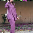 Georgette Western Co ord Set (Purple) 014PAMF