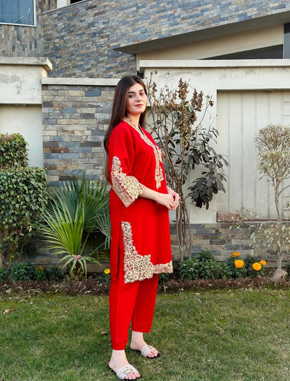 Heavy Embroidered 2Pcs Suit 009LIBKH