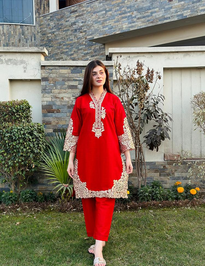 Heavy Embroidered 2Pcs Suit 009LIBKH